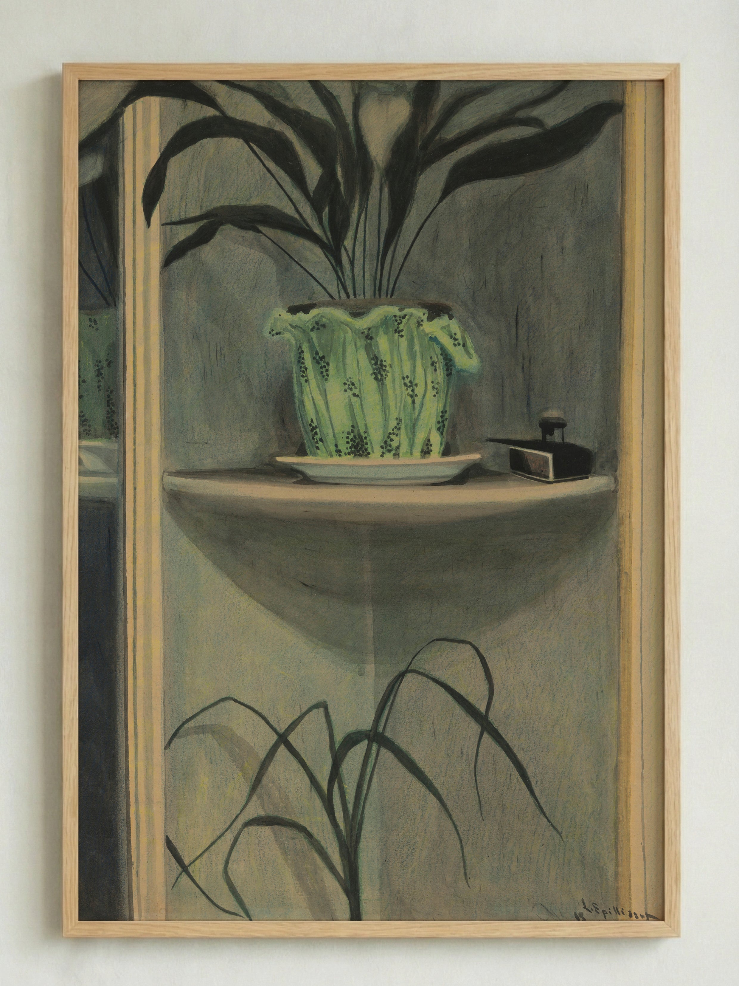 Planten, inktpot en spiegel (1908), Léon Spilliaert